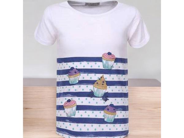 Glo-Story t-shirt cupcakes blauw 104