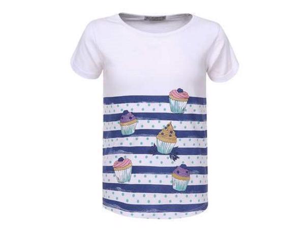 Glo-Story t-shirt cupcakes blauw 104