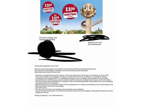 Efteling e-tickets te koop