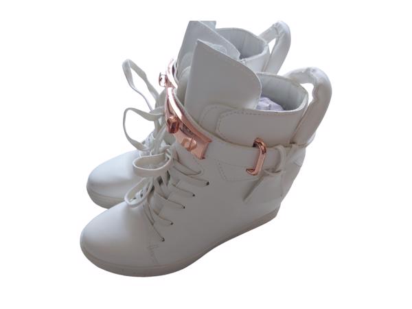 Lucky Shoes sleehak schoenen slotjes wit rose 37