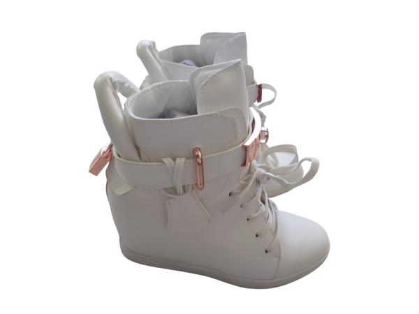 Lucky Shoes sleehak schoenen slotjes wit rose 37