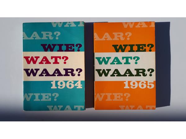 32 boeken WIE WAT WAAR 1947 - 1984