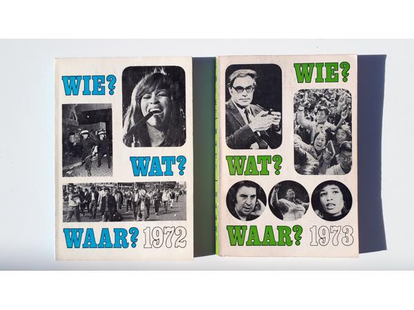 32 boeken WIE WAT WAAR 1947 - 1984