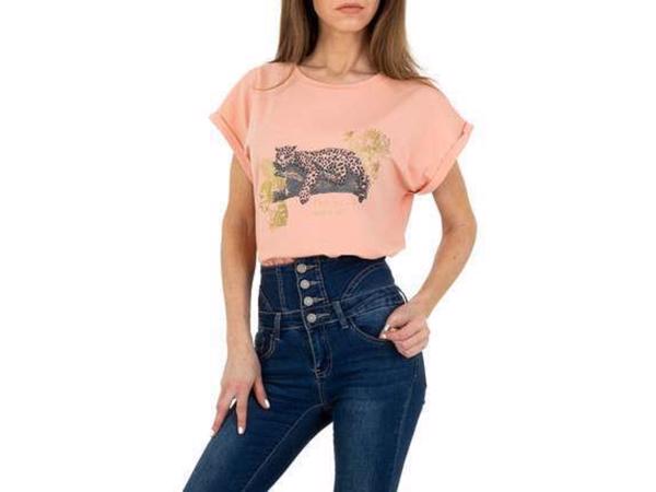 T-shirt strak getailleerd roze 4XL