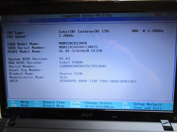 acer acer  aspire 5336