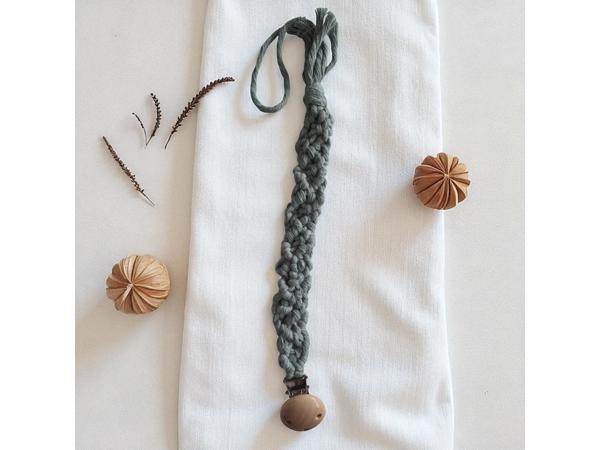 Speenkoord macrame khaki