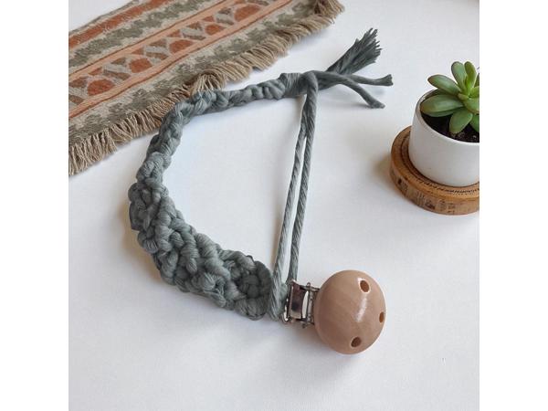 Speenkoord macrame khaki