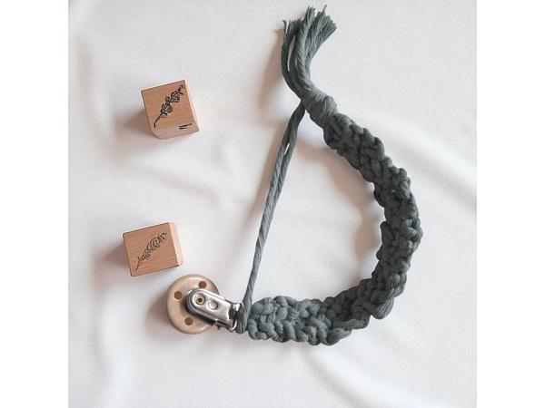 Speenkoord macrame khaki