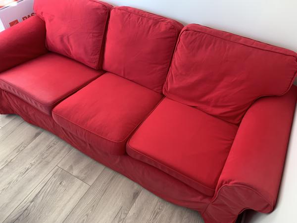 Ikea Ektorp 3-zits bank incl rode hoes
