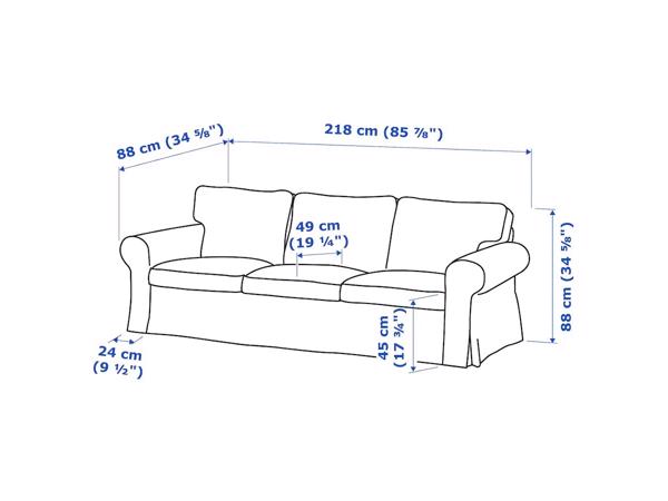 Ikea Ektorp 3-zits bank incl rode hoes