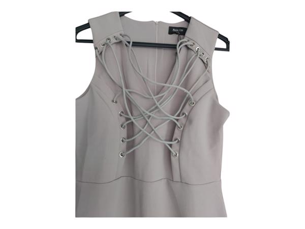 Stretchy veter jurk grijs L