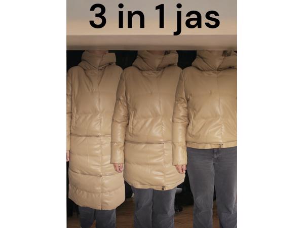 Noemi Kent 3 in 1 jas kort, middellang en lang beige XL