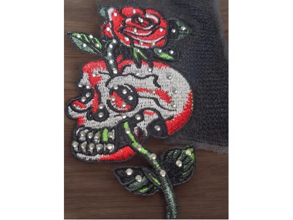 Skull muts roses glitter one size 14 jaar - 99+ jaar.