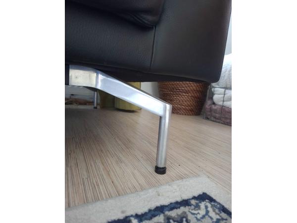 Toffe stoere echt leren zwart 3 zitsbank