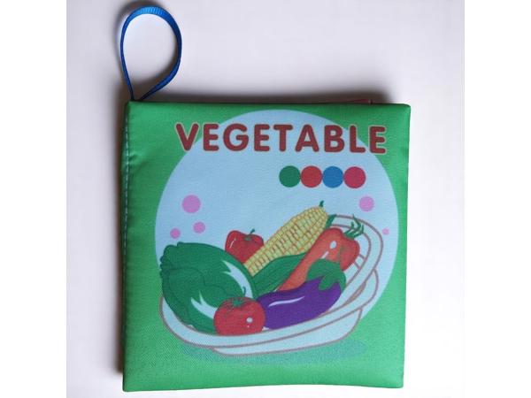Educatief stoffen knisper babyboekje vegetable