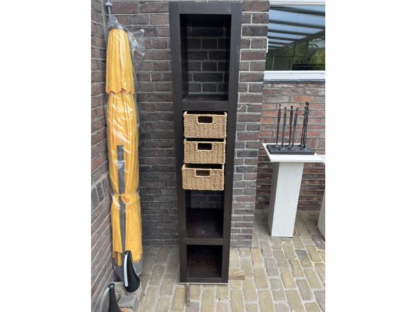 Rek met laden mandjes