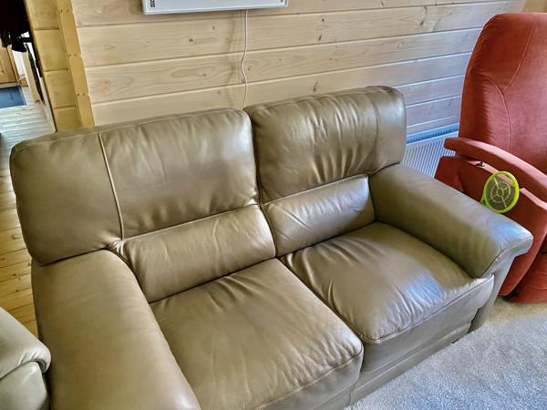 Sta op stoel Italiaanse leren bank plus Fauteuil in een €950