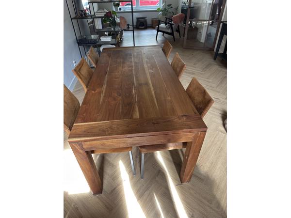 6 suède eettafelstoelen