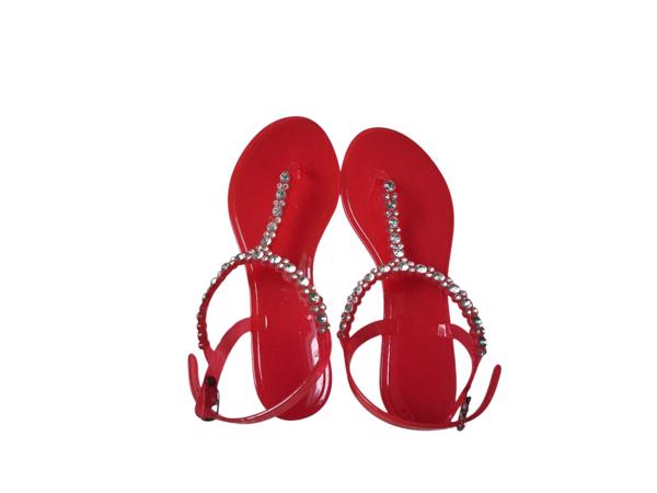 961 Sandalen rood met strass steentjes 36