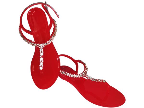 961 Sandalen rood met strass steentjes 36