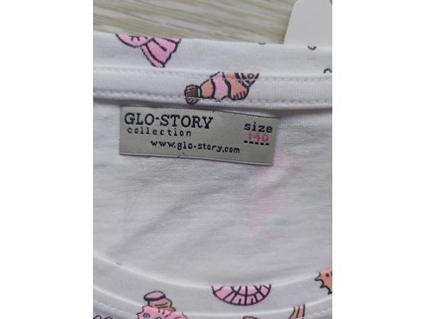 Glo-Story t-shirt zee schelpen wit 140