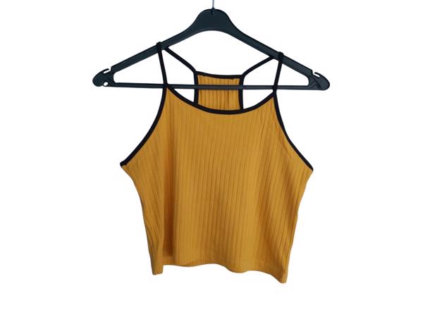 Sport crop top geel zwart L