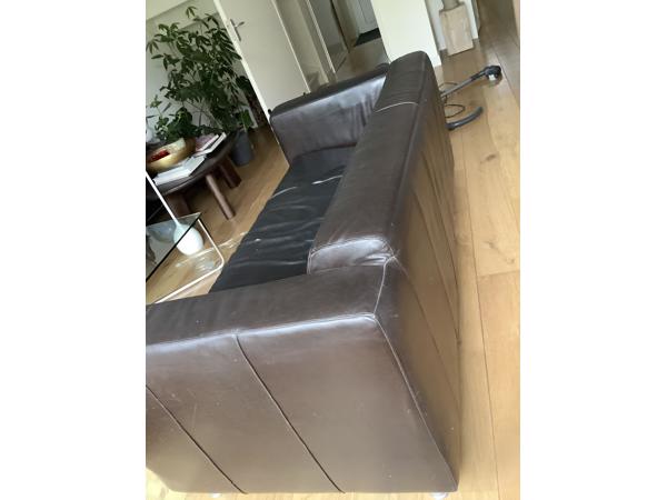 Bank pull up leer bruin, 2,5 zits