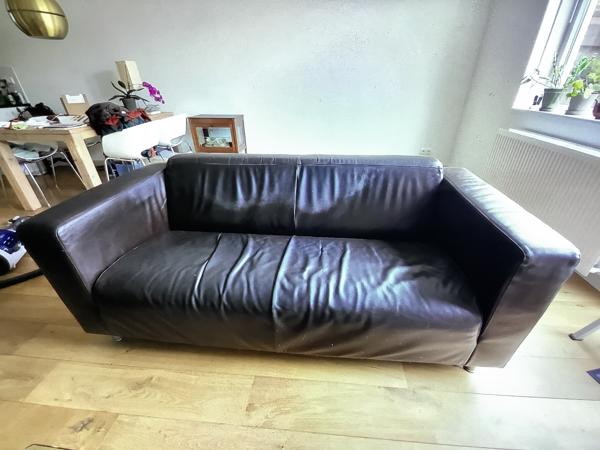 Bank pull up leer bruin, 2,5 zits