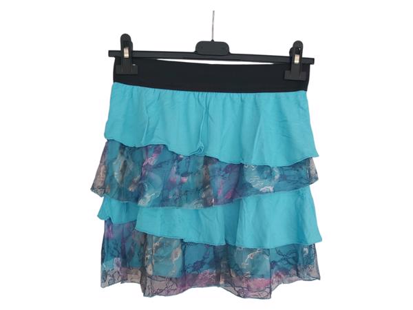 Metrofive mini rok met laagjes van kant turquoise L/XL