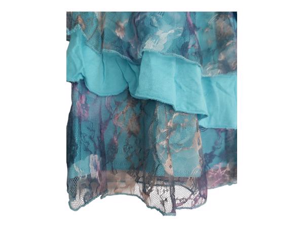 Metrofive mini rok met laagjes van kant turquoise L/XL