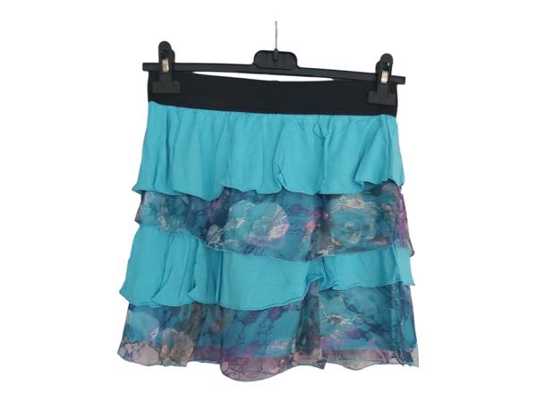 Metrofive mini rok met laagjes van kant turquoise L/XL