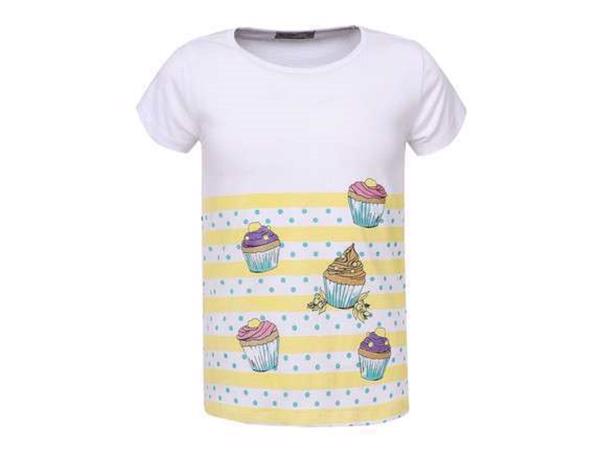 Glo-Story cupcakes t-shirt geel 104