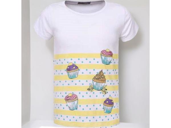 Glo-Story cupcakes t-shirt geel 104