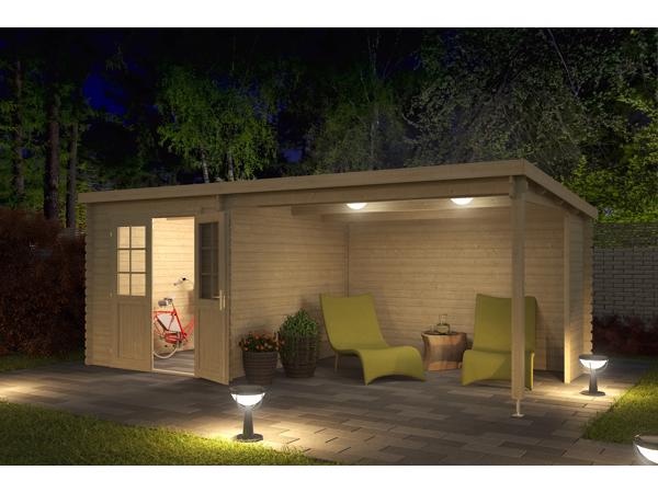 Blokhut met overkapping Sunniva 570x275 Onbehandeld vuren