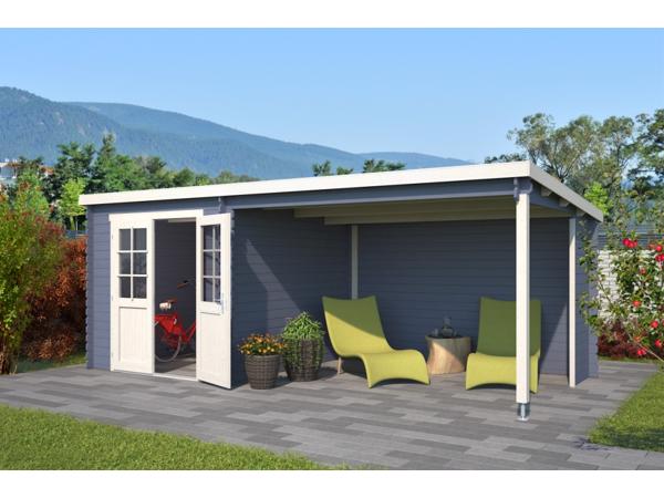 Blokhut met overkapping Sunniva 570x275 Onbehandeld vuren