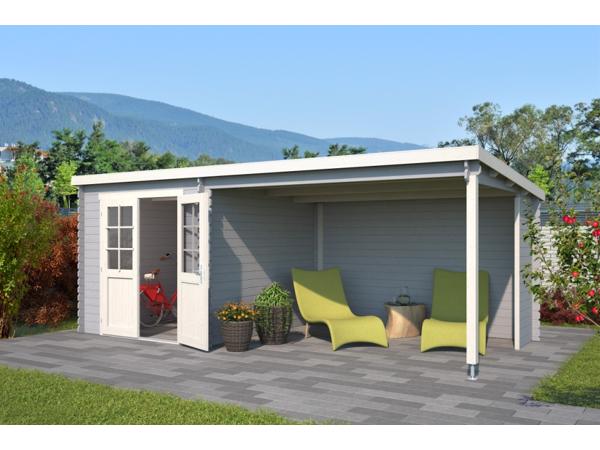 Blokhut met overkapping Sunniva 570x275 Onbehandeld vuren