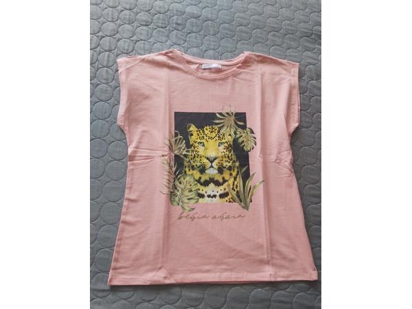 Glo-story t-shirt roze tijger S/36