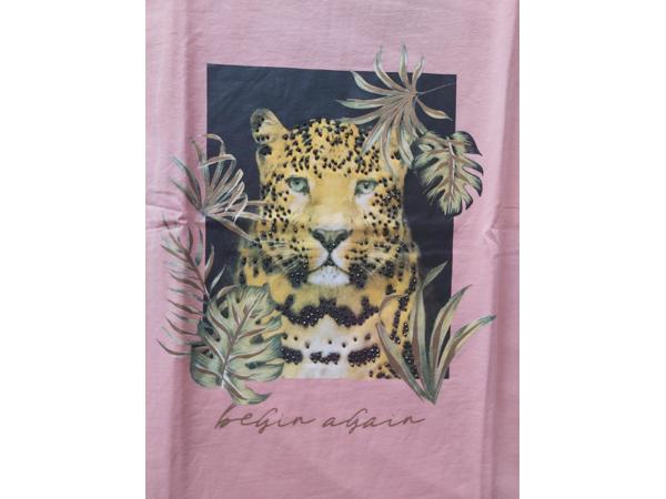 Glo-story t-shirt roze tijger S/36