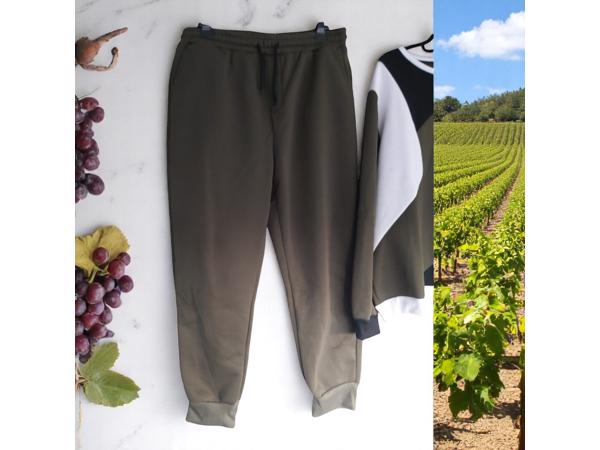 Heren joggingspak khaki wit zwart XXL