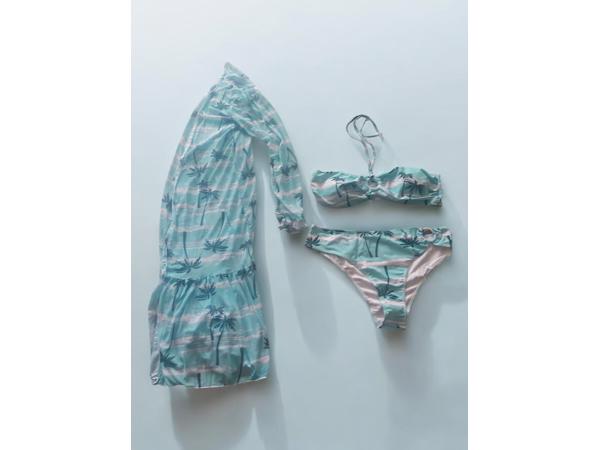 3 delige bikini set turquoise 2XL