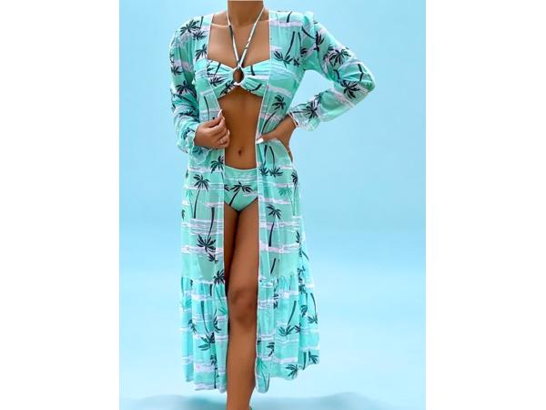 3 delige bikini set turquoise 2XL