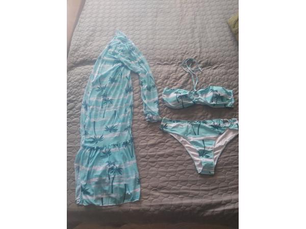 3 delige bikini set turquoise 2XL