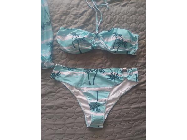 3 delige bikini set turquoise 2XL