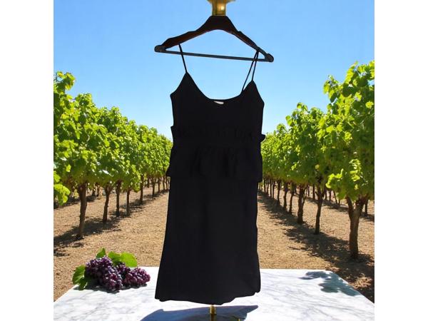 Stretchy ribgebreide jurk zwart S/M