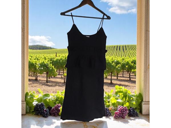 Stretchy ribgebreide jurk zwart S/M