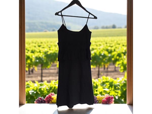 Stretchy ribgebreide jurk zwart S/M