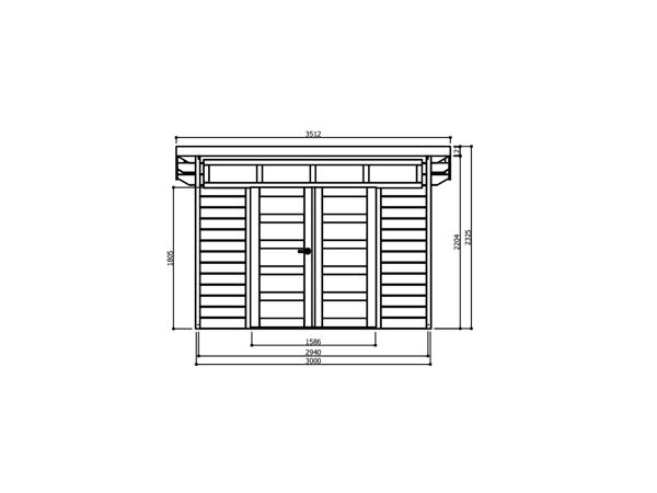 Tuinhuis-Blokhut Verona: 3000 x 2400mm