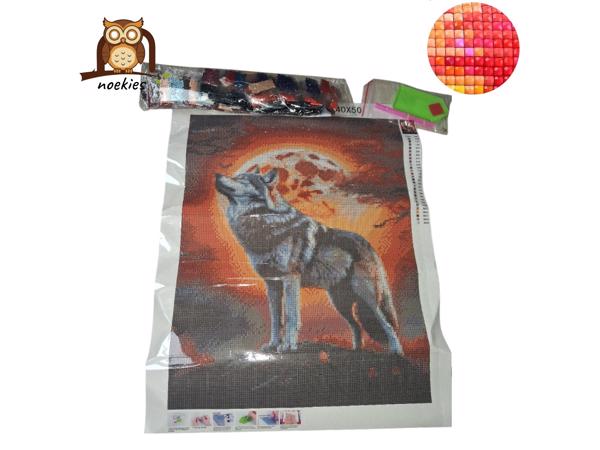nr 1 Diamond Painting wolf 50x40cm (vierkant)
