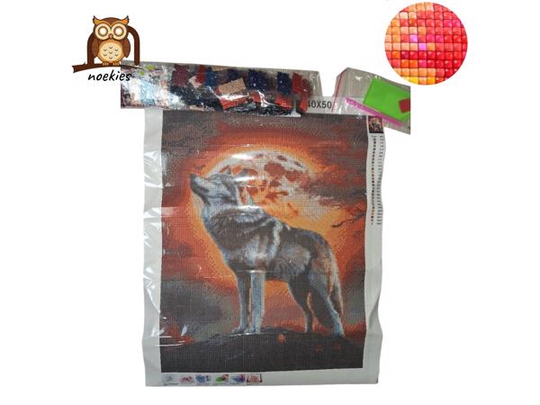 nr 1 Diamond Painting wolf 50x40cm (vierkant)