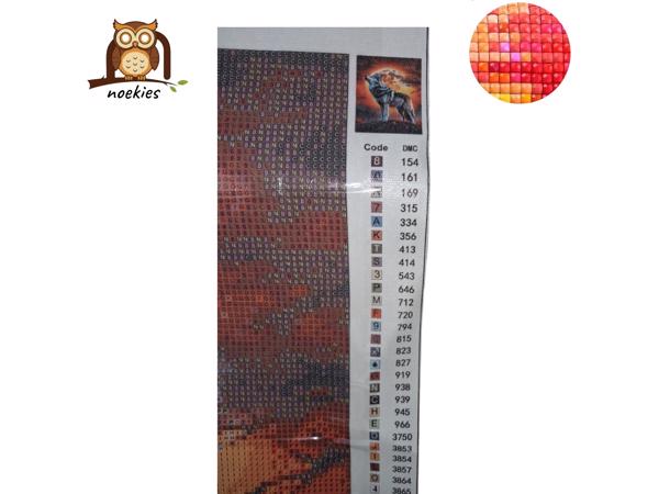 nr 1 Diamond Painting wolf 50x40cm (vierkant)